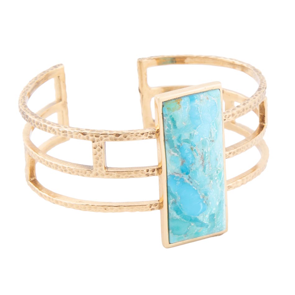 Willa Blue Turquoise Golden Cuff Bracelet