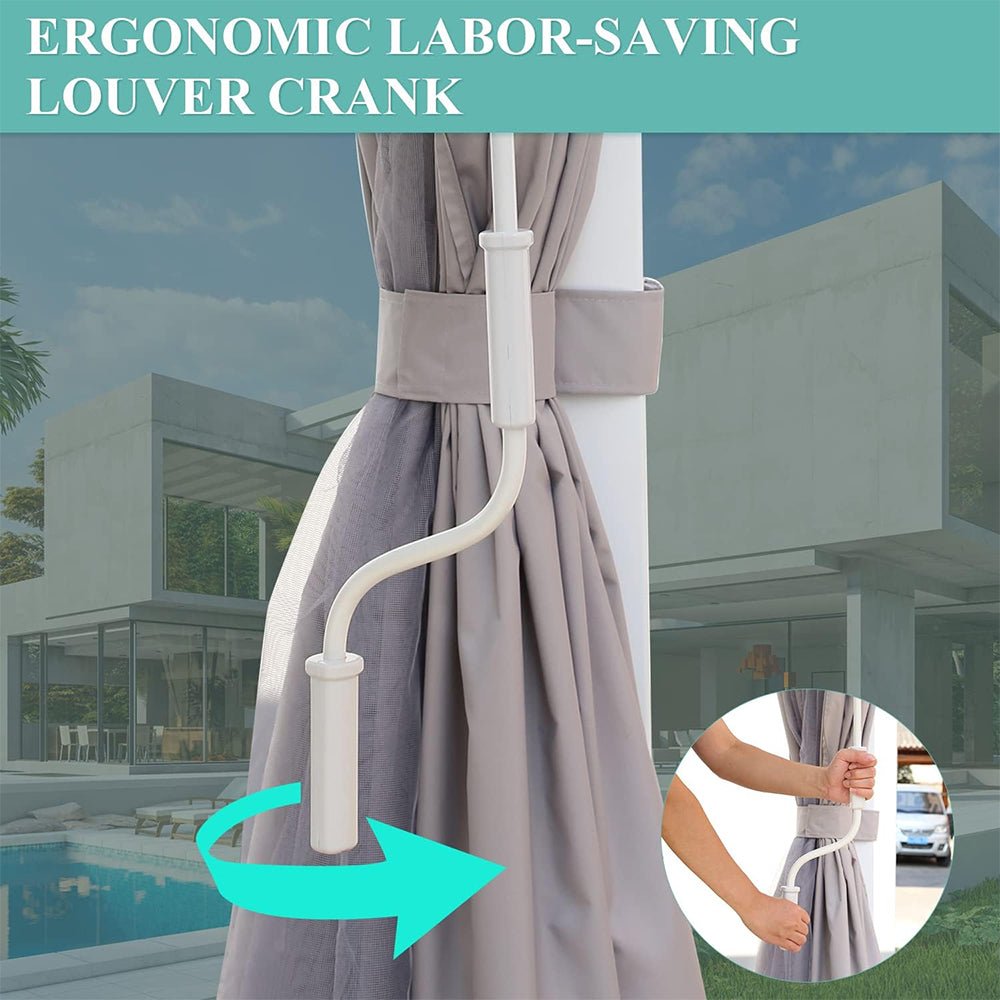 [12x20FT] Outdoor Hardtop Louvered Pergola With Adjustable Aluminum Rainproof Roof (97418625)