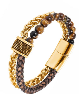 Bacrelli  gold Brown Tiger Eye Bracelets