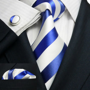 Blue & White Stripe Tie